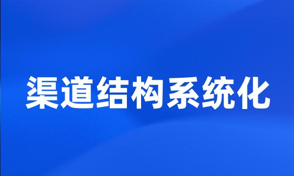 渠道结构系统化