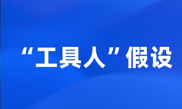 “工具人”假设