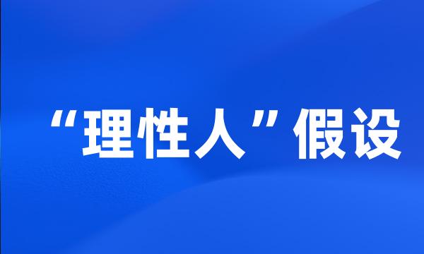 “理性人”假设