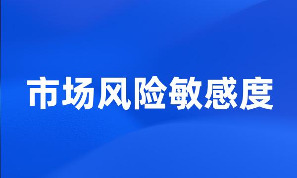 市场风险敏感度