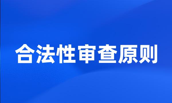 合法性审查原则