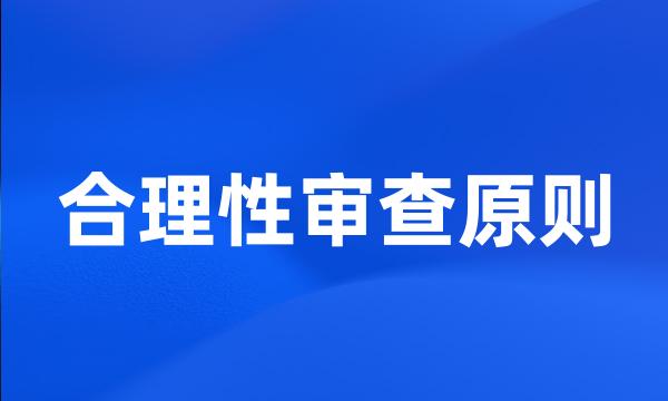 合理性审查原则