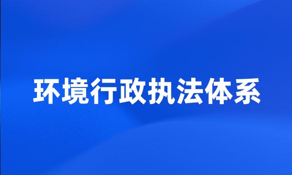 环境行政执法体系