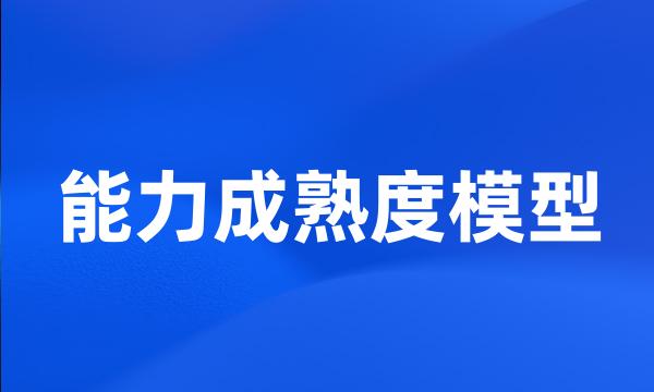 能力成熟度模型