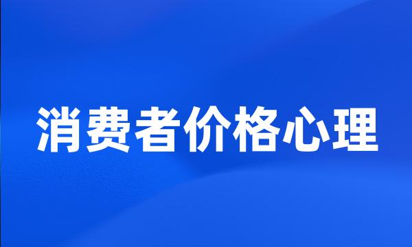 消费者价格心理