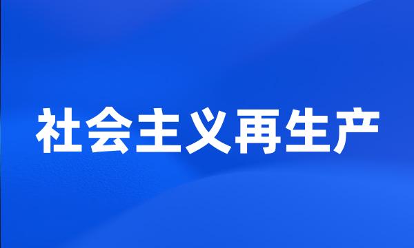 社会主义再生产