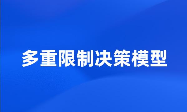 多重限制决策模型