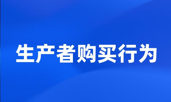 生产者购买行为