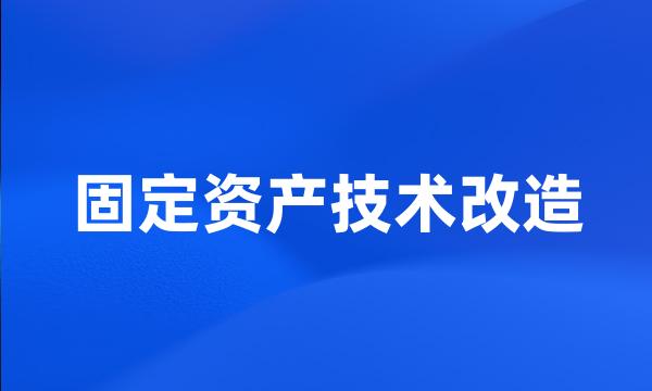 固定资产技术改造