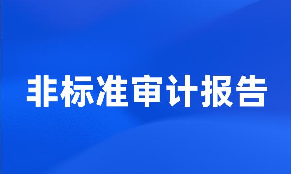 非标准审计报告