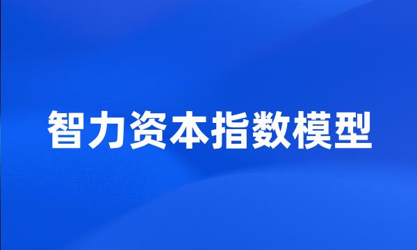 智力资本指数模型