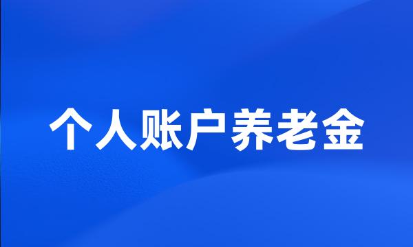 个人账户养老金