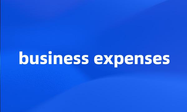 business expenses