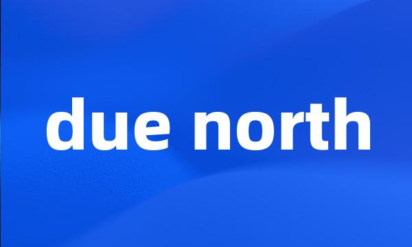 due north