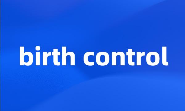 birth control