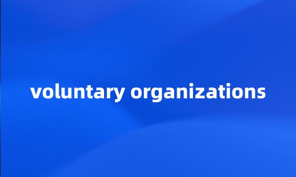 voluntary organizations