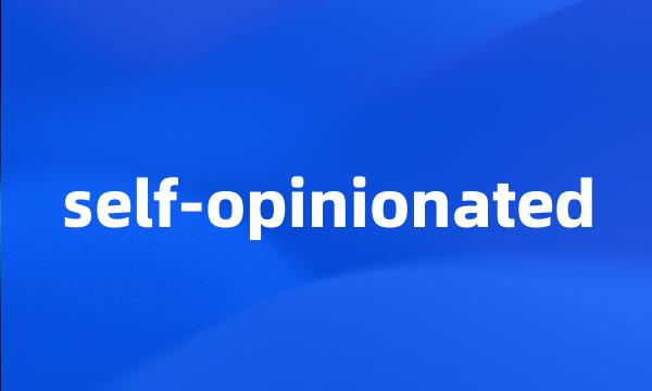 self-opinionated