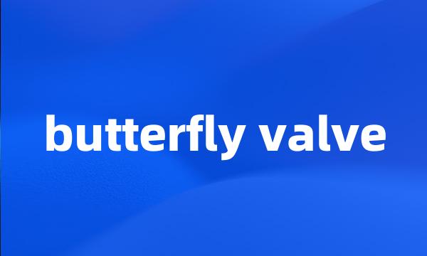 butterfly valve