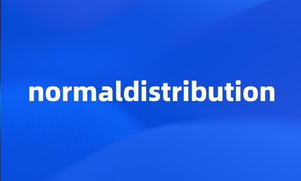 normaldistribution