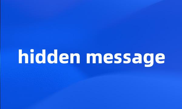 hidden message