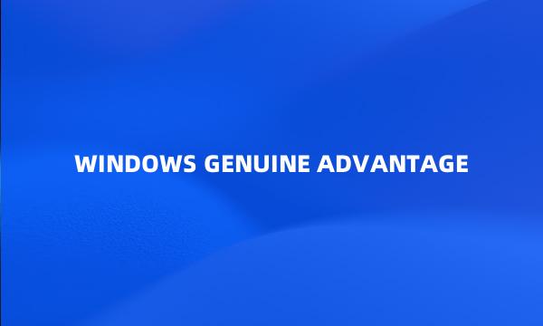 WINDOWS GENUINE ADVANTAGE