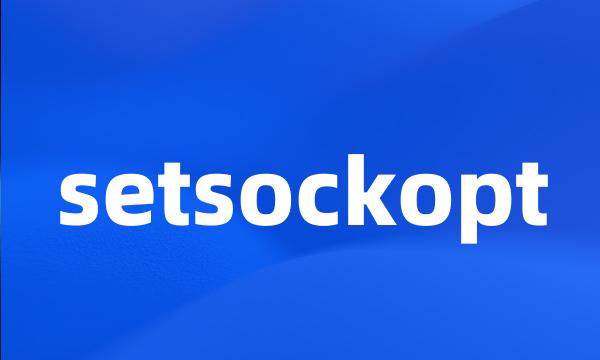 setsockopt