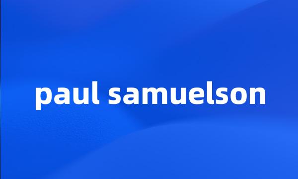 paul samuelson