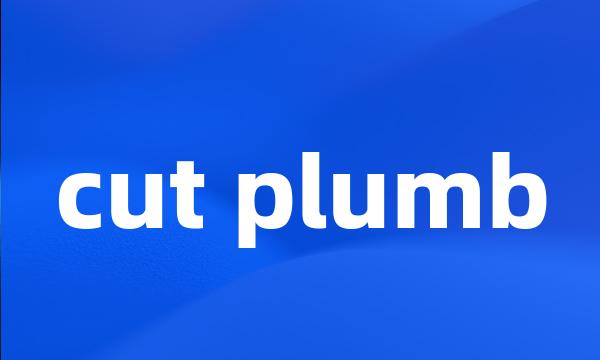 cut plumb