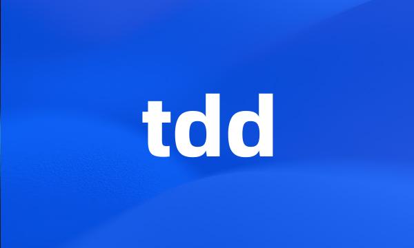 tdd