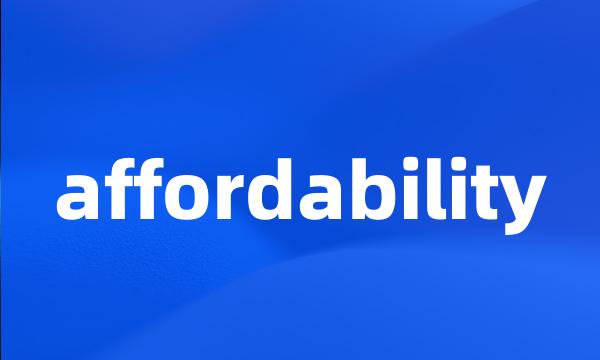 affordability