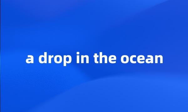 a drop in the ocean