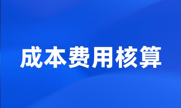 成本费用核算