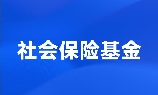 社会保险基金