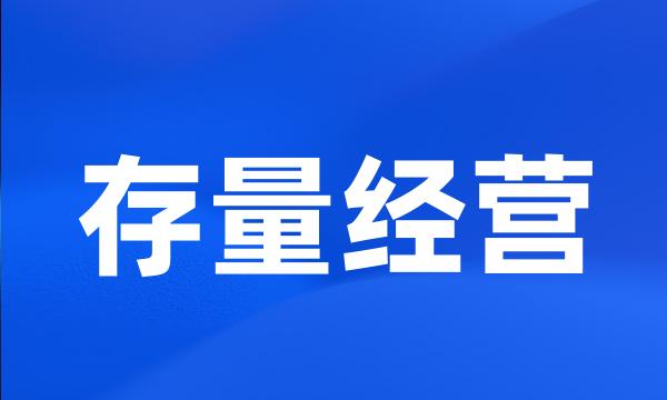 存量经营