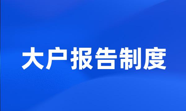 大户报告制度