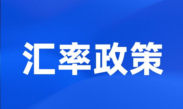 汇率政策