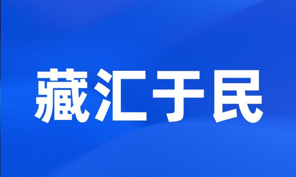 藏汇于民