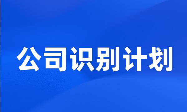 公司识别计划