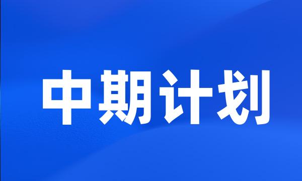 中期计划