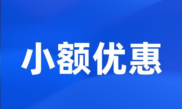 小额优惠