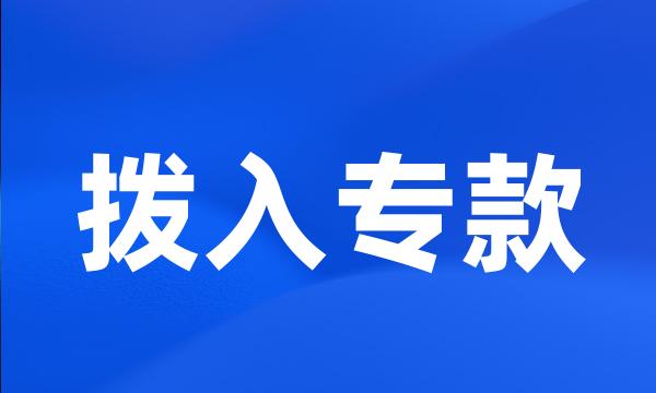 拨入专款