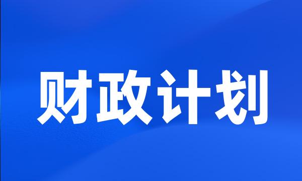 财政计划