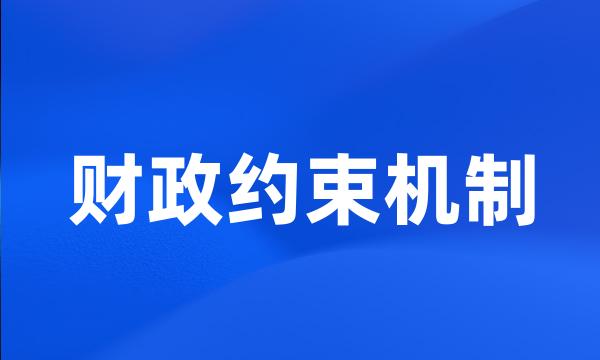 财政约束机制