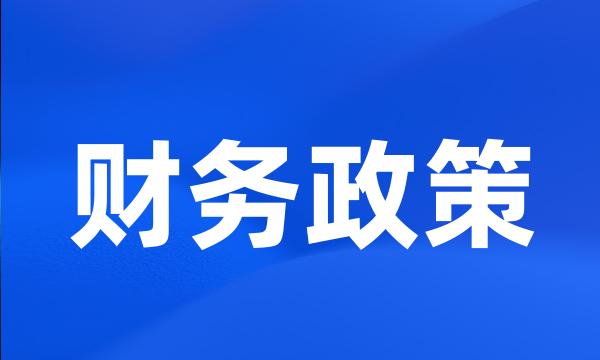 财务政策