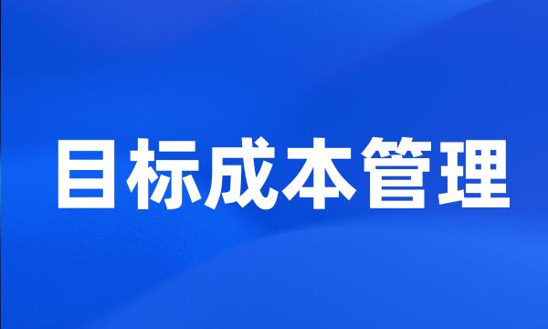 目标成本管理