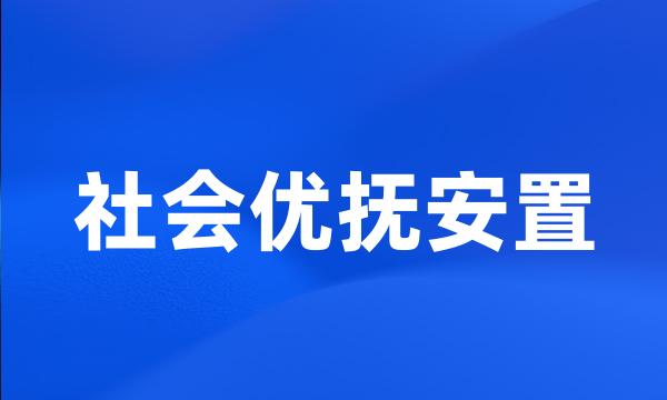 社会优抚安置