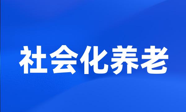 社会化养老