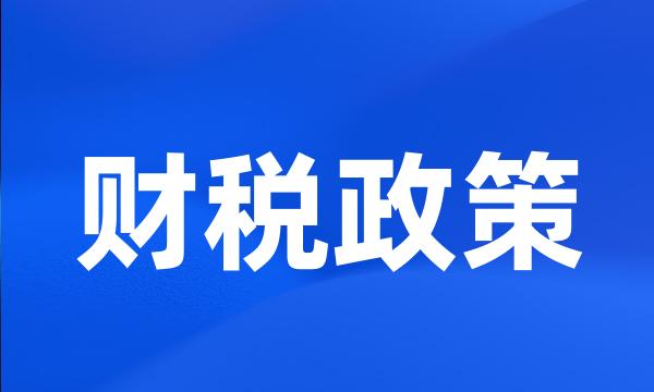 财税政策