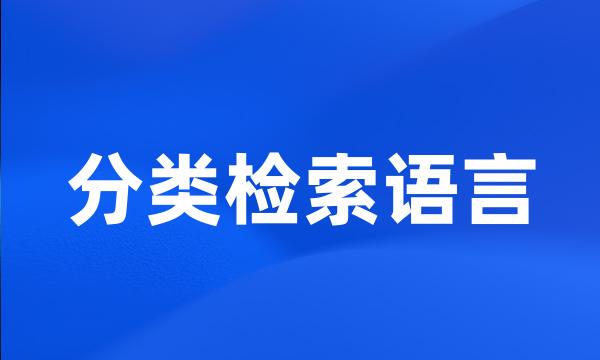 分类检索语言