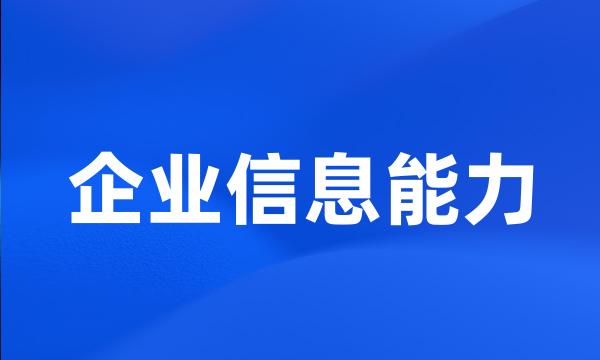 企业信息能力